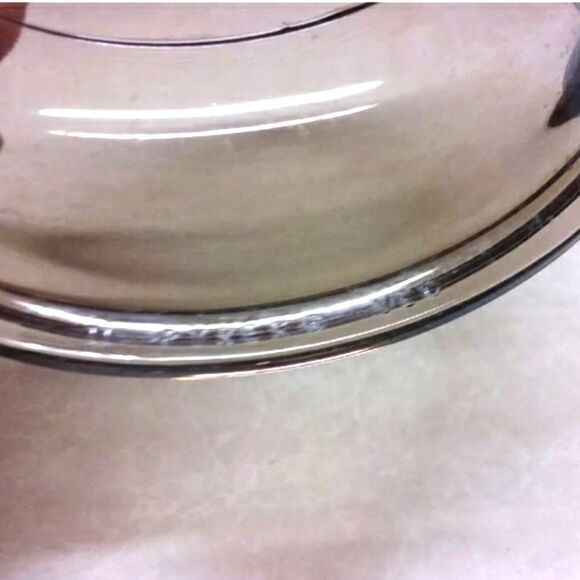 Visions Amber by Corning Glass Lid V-1-C for 1 qt. Pan or Casserole Pyrex Round - Picture 5 of 6